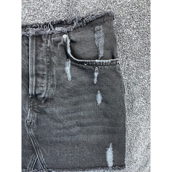 BDG Urban‎ Outfitters Skirt Womens XS Denim Fringed Edge Pocket Distressed Black - Picture 6 of 9